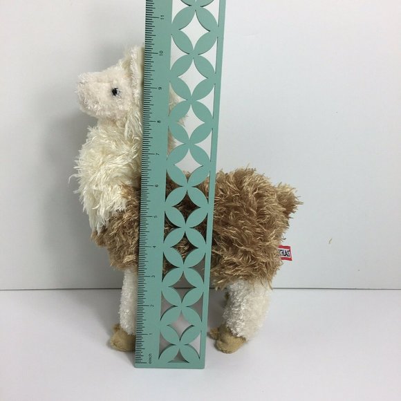 Douglas Alpaca Llama Plush Stuffed Animal White Brown 10" Cuddle Toys 2015 Stand - Picture 8 of 12